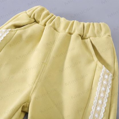 Toddler Girl Lace Trim Ruffle Hoodie and Pants 2-piece Set - image 8