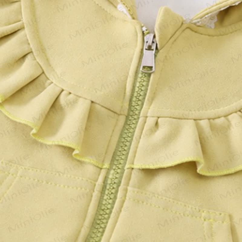 Toddler Girl Lace Trim Ruffle Hoodie and Pants 2-piece Set - image 5