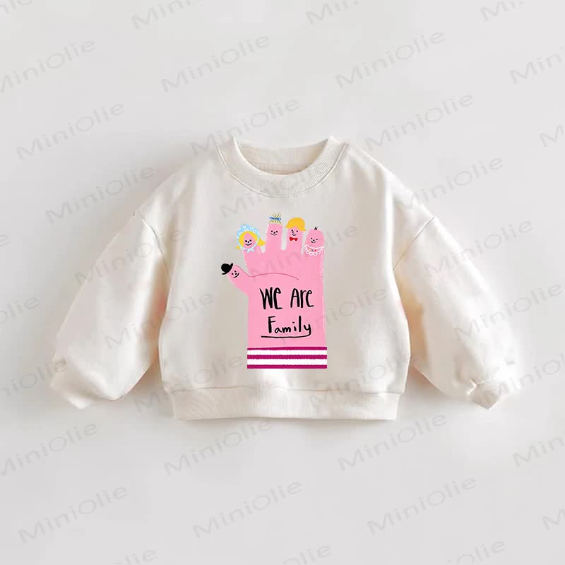 WE ARE Family Baby Toddler Finger Print Cream Sweatshirt - Cream - 3-5T - image 1