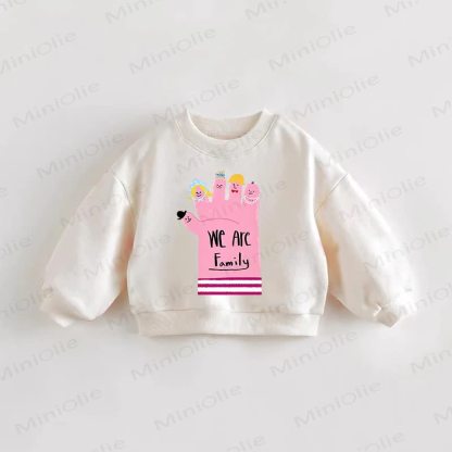 WE ARE Family Baby Toddler Finger Print Cream Sweatshirt - Cream - 3-5T - image 1