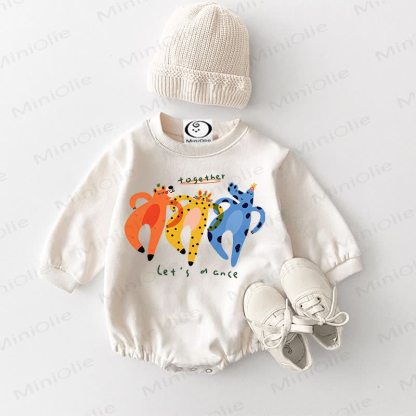 TOGETHER LET'S DANCE Baby Animal Print White Bodysuit - White - 18-24M - image 1
