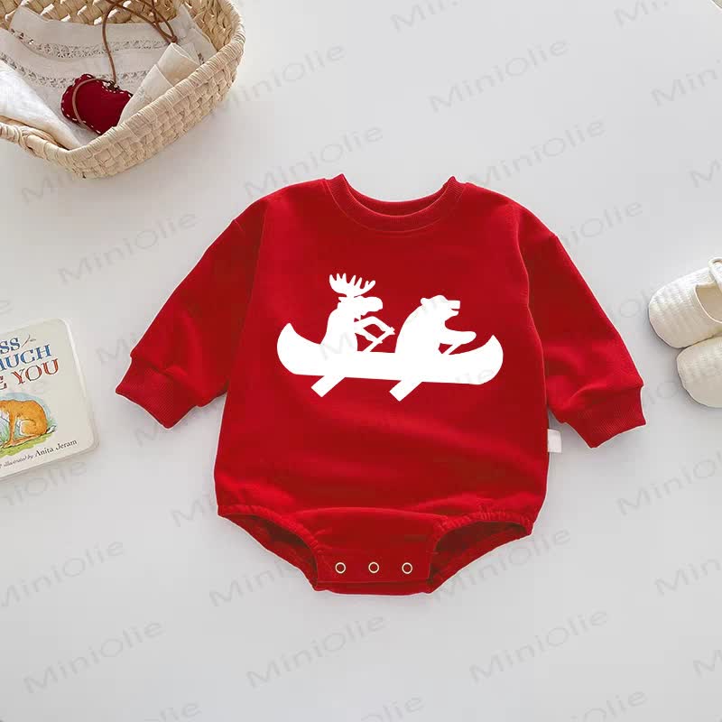 Baby Bear Rowing a Boat Red Bodysuit - Red - 18-24M - image 1