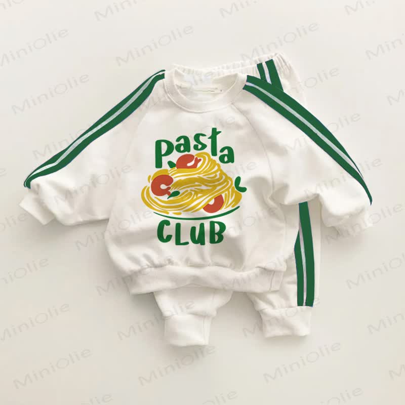 PASTA CLUB Baby Toddler Green Striped 2-piece Set - White&Green - 3-5T - image 1