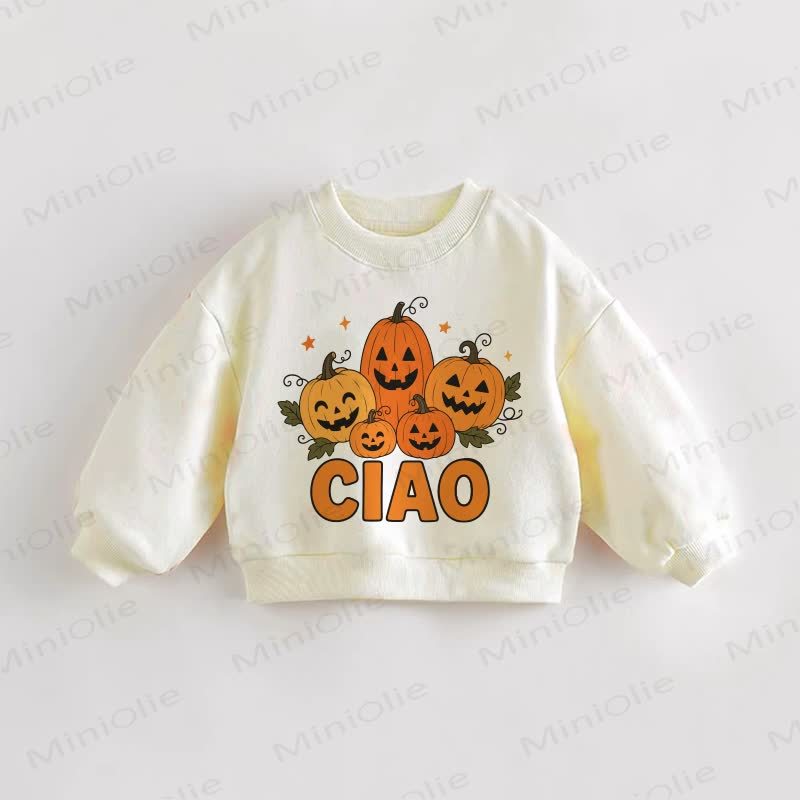 CIAO Baby Toddler Pumpkin Cream Sweatshirt - Cream - 3-5T - image 1