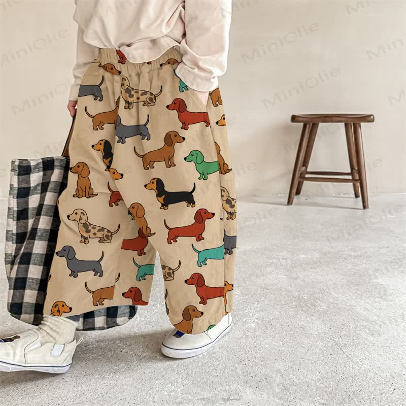 Baby Brown Daschund Print Pants - Brown - 2-3T - image 1