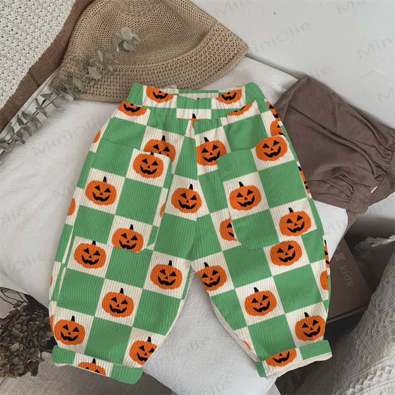 Baby Toddler Green Checkerboard Pumpkin Corduroy Pants - Green - 5-7T - image 1