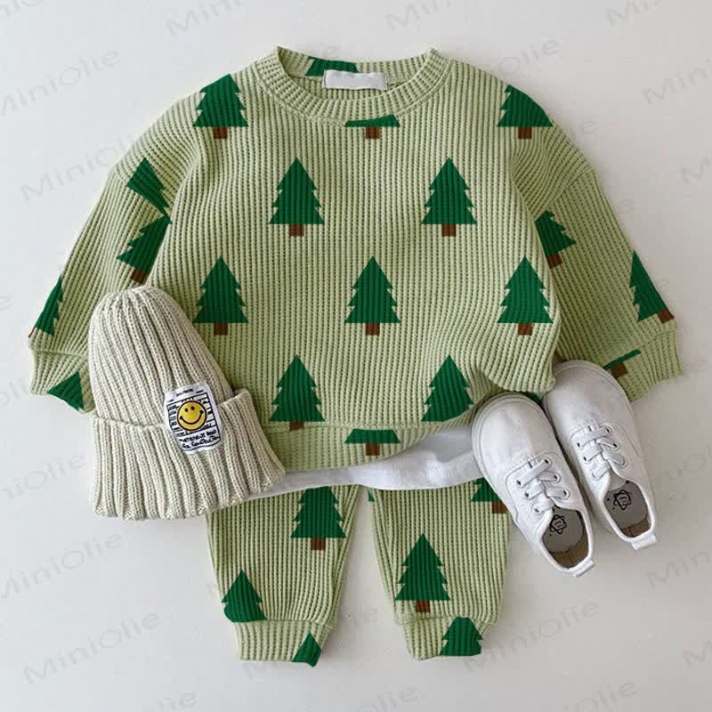 Baby Green Waffle Tree 2-piece Set - Green - 2-3T - image 1