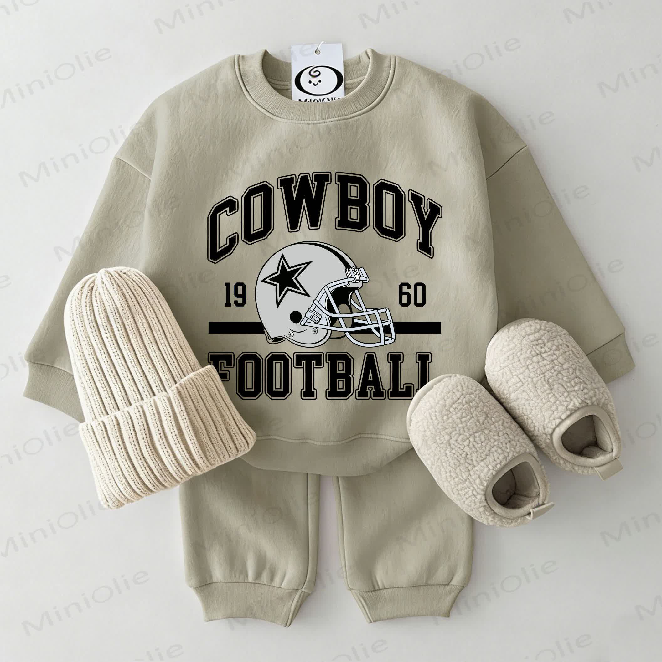 COWBOY 1960 FOOTBALL Baby Sweatshirt 2-piece Grey Green Set - Grey Green - 2-3T - image 1