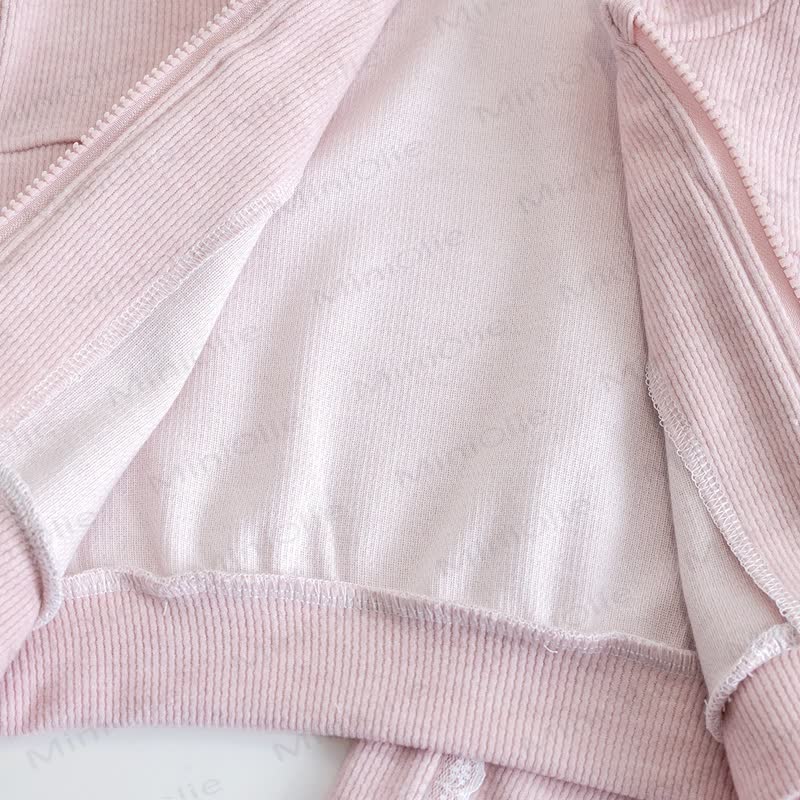Toddler Girl Pink Bunny Ear Hoodie and Pants 2-piece Set - image 5