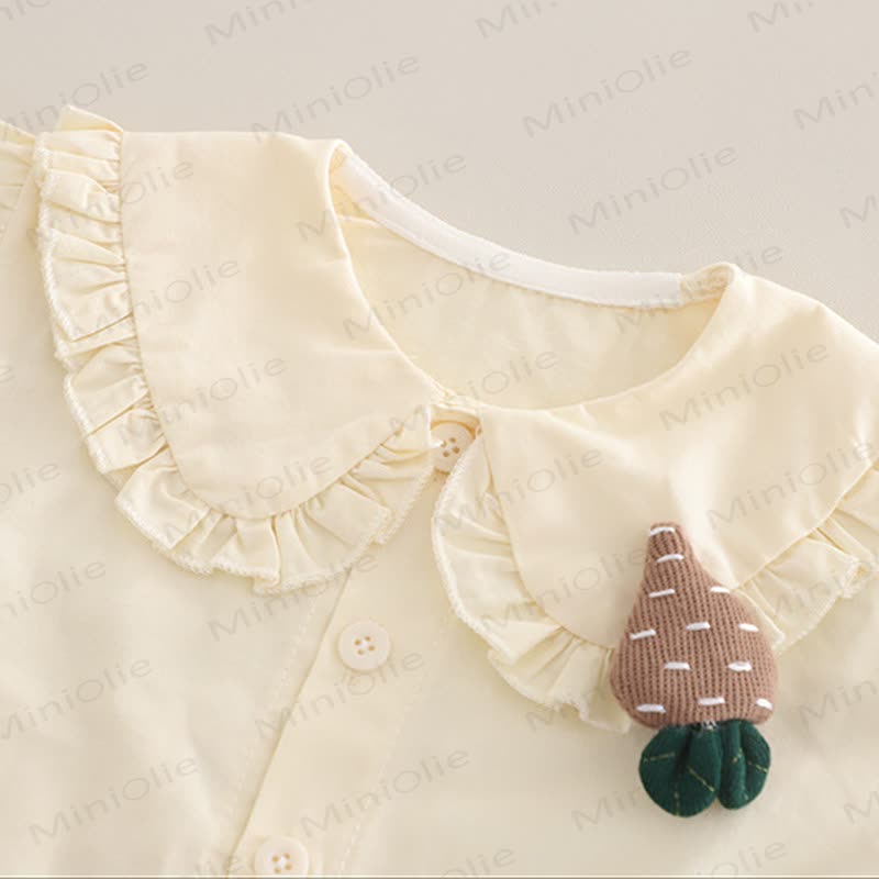 Baby Toddler Girls Carrot Ruffle Collar 3-piece Set - image 9
