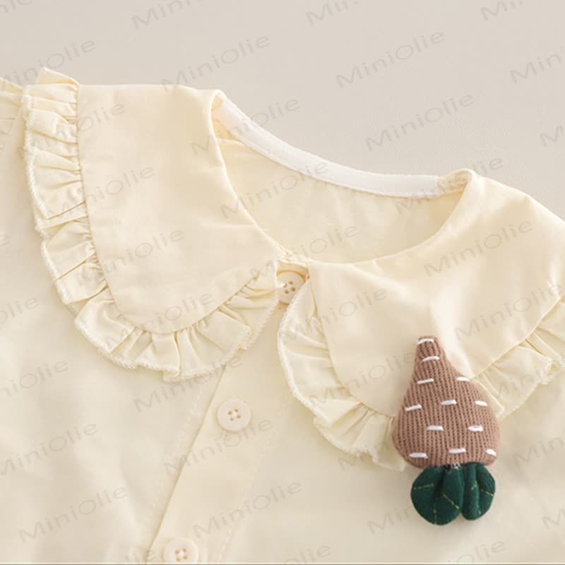 Baby Toddler Girls Carrot Ruffle Collar 3-piece Set - image 9