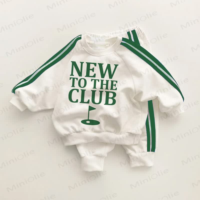 NEW TO THE CLUB Baby Toddler Golf Green Striped 2-piece Set - White&Green - 3-5T - image 1