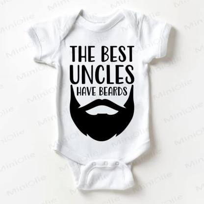 THE BEST UNCLES HAVE BEARDS Baby Slogan White Bodysuit - White - 18-24M - image 1