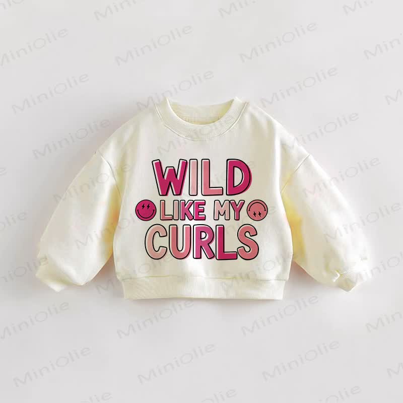 WILD LIKE MY CURLS Baby Toddler Cream Sweatshirt - Cream - 3-5T - image 1