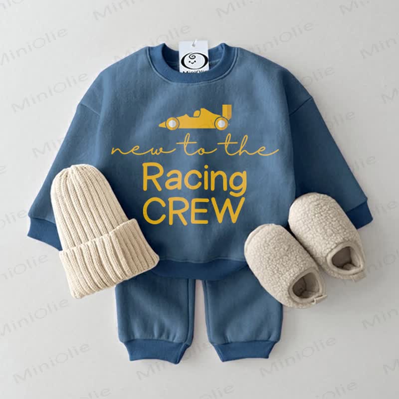NEW TO THE RACING CREW Baby Sweatshirt 2-piece Blue Set - Blue - 2-3T - image 1