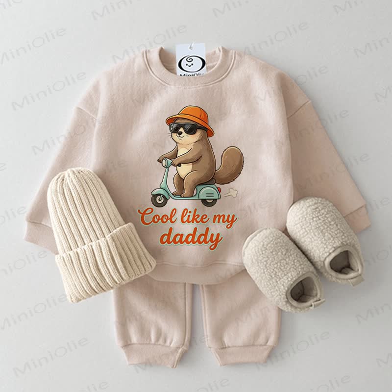 COOL LIKE MY DADDY Baby 2-piece Beige Set - Beige - 2-3T - image 1