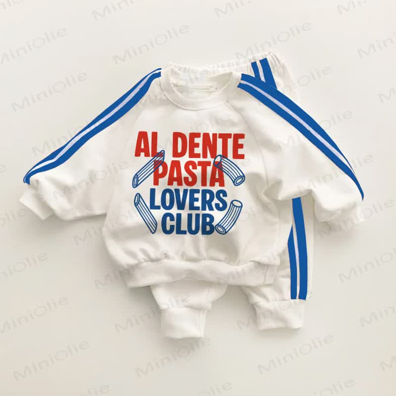 AL DENTE PASTA LOVERS CLUB Baby Toddler Blue Striped 2-piece Set - White&Blue - 3-5T - image 1