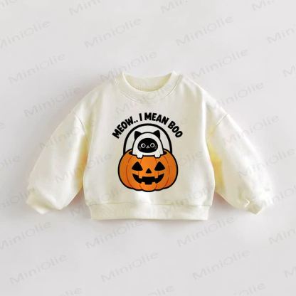 MEOW..I MEAN BOO Baby Toddler Cream Sweatshirt - Cream - 3-5T - image 1