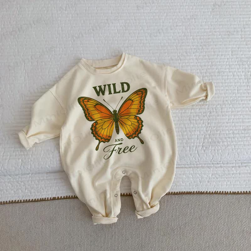 WILD AND FREE Baby Butterfly Beige Romper - Beige - 2-3T - image 1