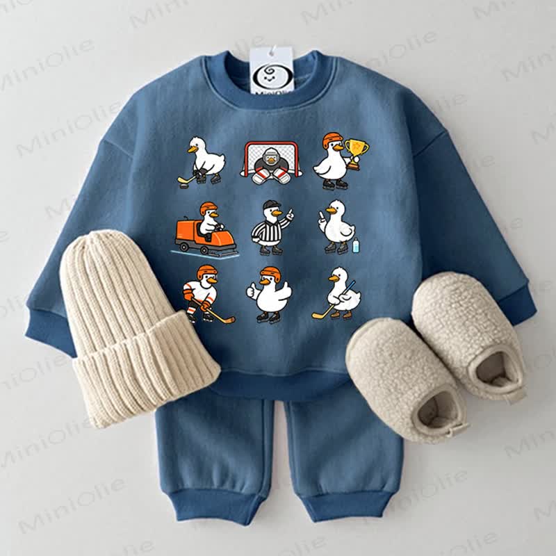 Baby Golf Goose Sweatshirt 2-piece Blue Set - Blue - 2-3T - image 1