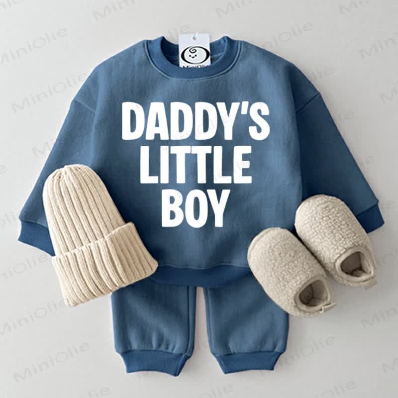 DADDY'S LITTLE BOY Baby Sweatshirt 2-piece Blue Set - Blue - 2-3T - image 1