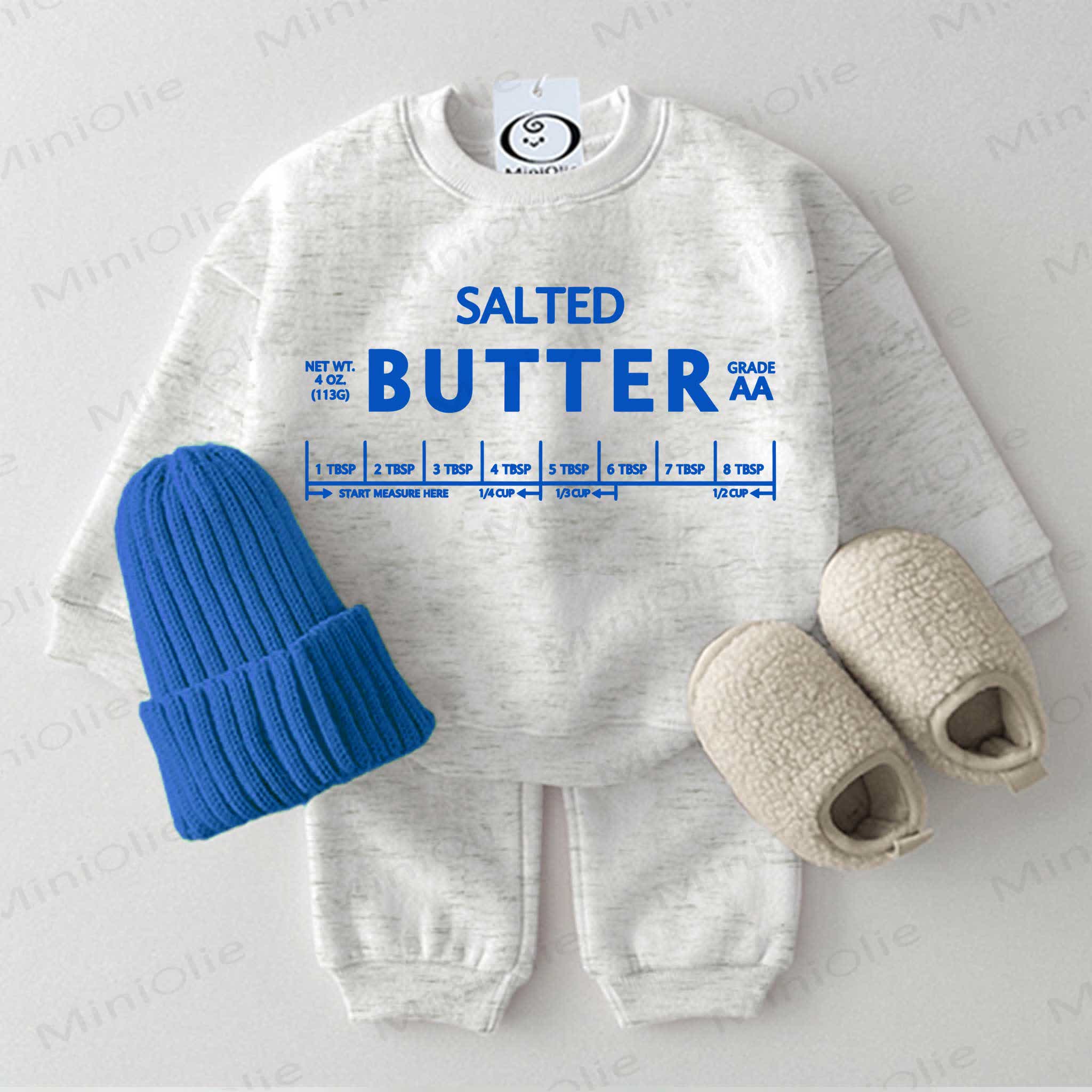 SALTED BUTTER NET WT. 4 OZ (113G) GRADE AA Baby 2-piece Light Grey Set - Light Grey - 2-3T - image 1