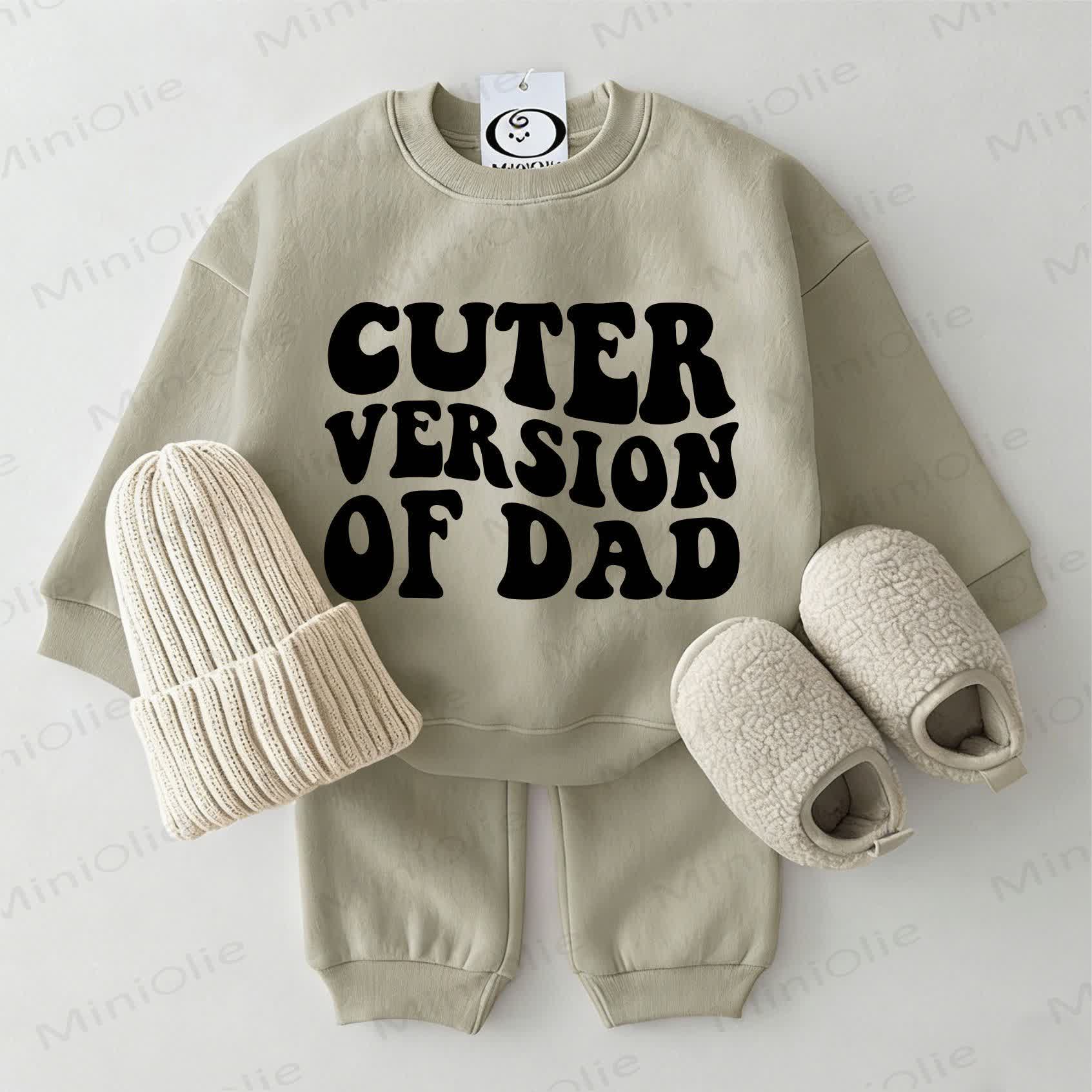 CUTER VERSION OF DAD Baby Sweatshirt 2-piece Grey Green Set - Grey Green - 2-3T - image 1