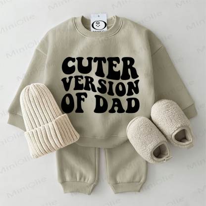 CUTER VERSION OF DAD Baby Sweatshirt 2-piece Grey Green Set - Grey Green - 2-3T - image 1