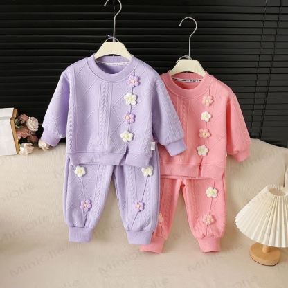 Baby Toddler Girls Floral Knit Top and Pants 2-piece Set - image 4