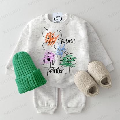FUTURIST PAINTER Baby Light Grey Sweatshirt 2-piece Set - Light Grey - 2-3T - image 1