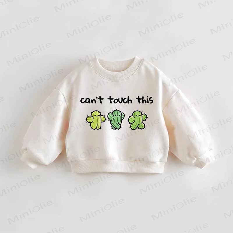 CAN'T TOUCH THIS Baby Toddler Cactus Print Sweatshirt - Cream - 3-5T - image 1