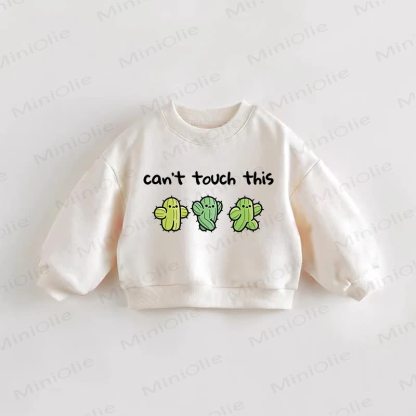 CAN'T TOUCH THIS Baby Toddler Cactus Print Sweatshirt - Cream - 3-5T - image 1