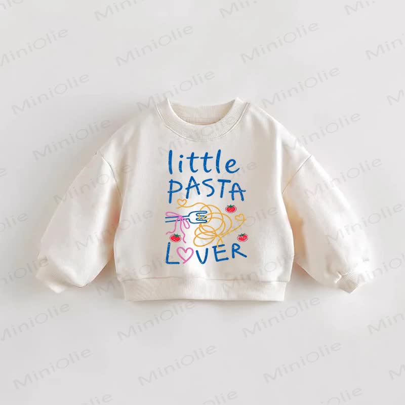 LITTLE PASTA LOVER Baby Toddler Tomato Print Sweatshirt - Cream - 3-5T - image 1
