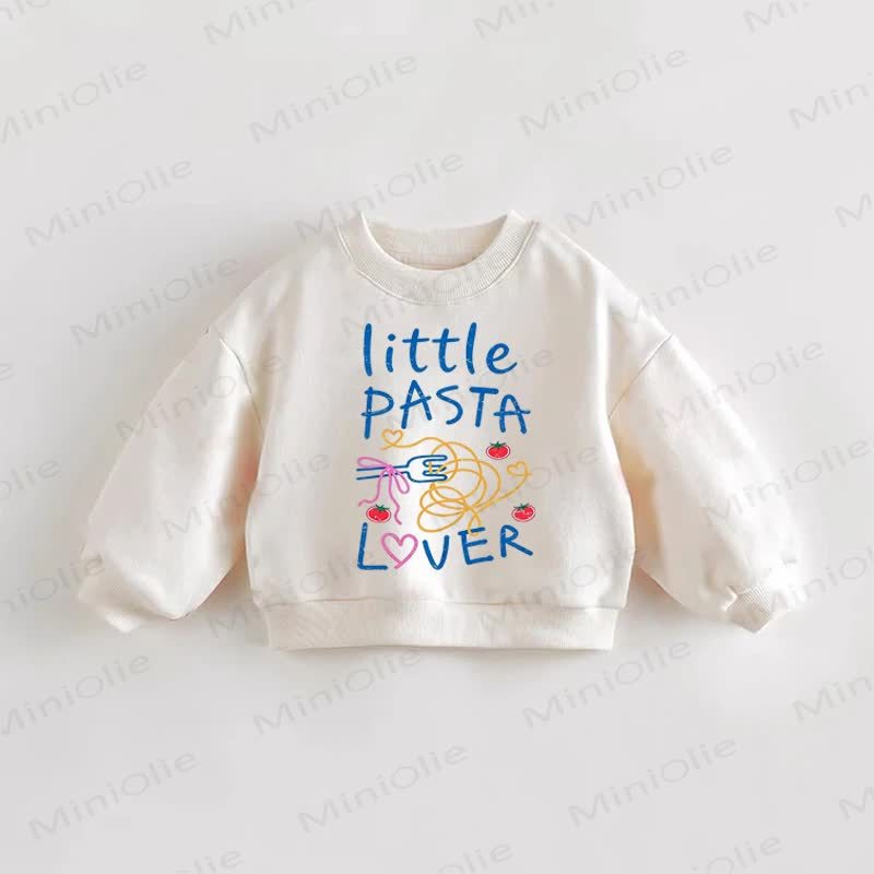 LITTLE PASTA LOVER Baby Toddler Tomato Print Sweatshirt - Cream - 3-5T - image 1