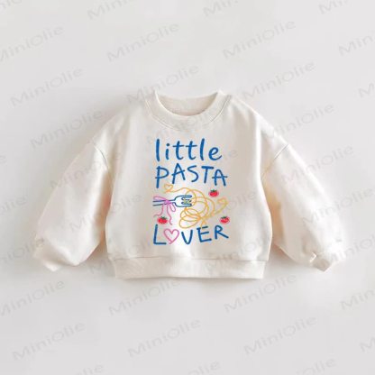 LITTLE PASTA LOVER Baby Toddler Tomato Print Sweatshirt - Cream - 3-5T - image 1