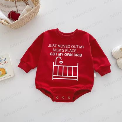 JUST MOVED OUT MY MOM'S PLACE…GOT MY OWN CRIB Baby Red Bodysuit - Red - 18-24M - image 1