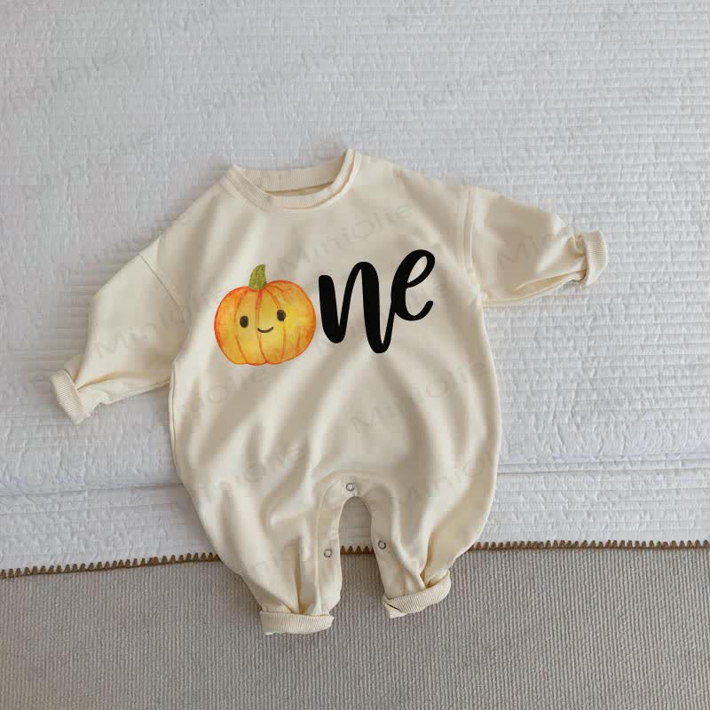 ONE Baby Pumpkin Beige Romper - Beige - 2-3T - image 1