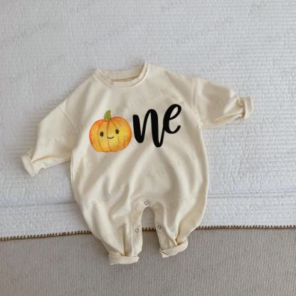 ONE Baby Pumpkin Beige Romper - Beige - 2-3T - image 1