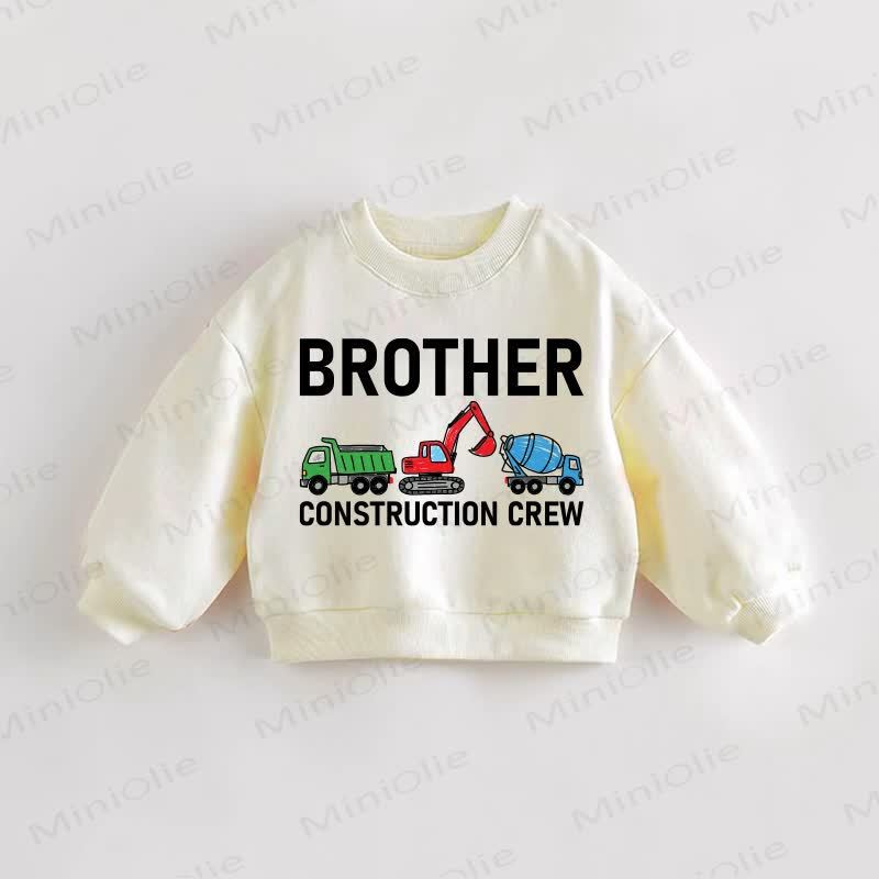 BROTHER CONSTRUCTION CREW Baby Toddler Cream Sweatshirt - Cream - 3-5T - image 1