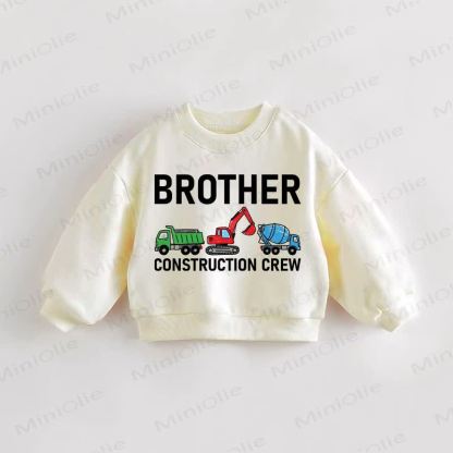 BROTHER CONSTRUCTION CREW Baby Toddler Cream Sweatshirt - Cream - 3-5T - image 1