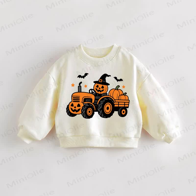 Baby Toddler Pumpkin Carriage Cream Sweatshirt - Cream - 3-5T - image 1