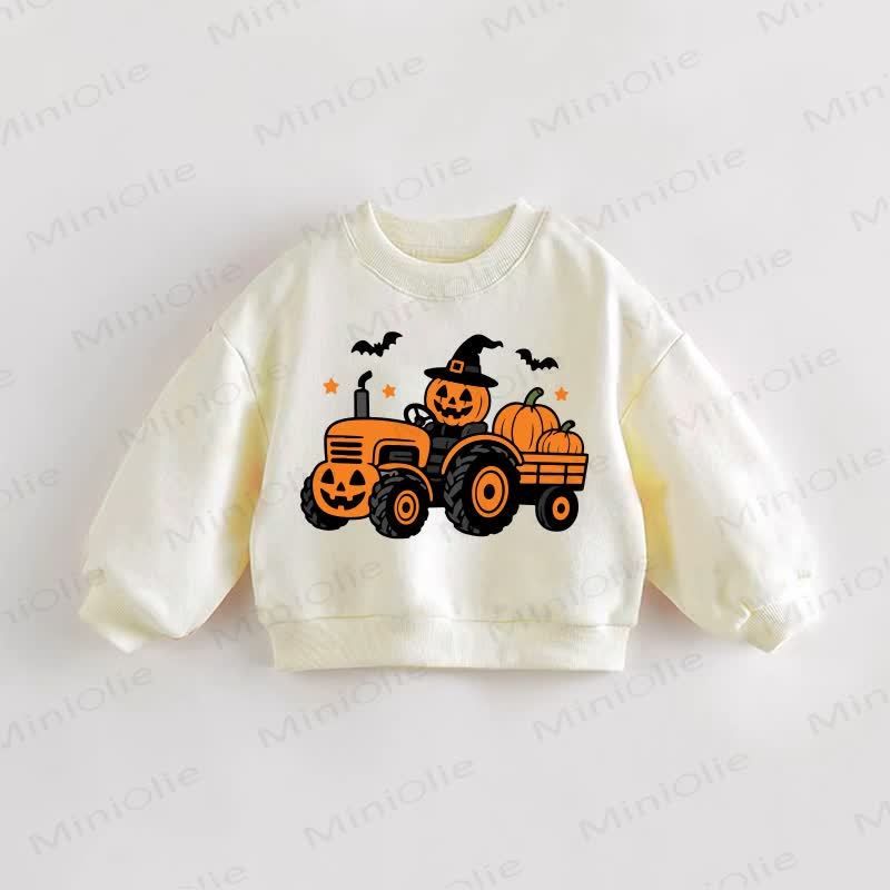 Baby Toddler Pumpkin Carriage Cream Sweatshirt - Cream - 3-5T - image 1