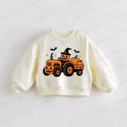 Baby Toddler Pumpkin Carriage Cream Sweatshirt - Cream - 3-5T - image 1