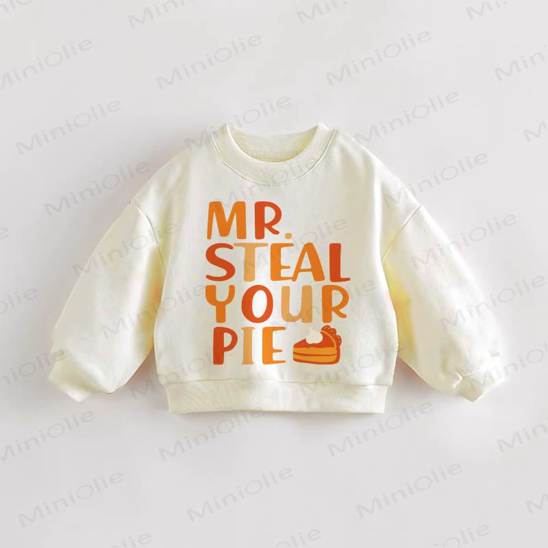 MR. STEAL YOUR PIE Baby Toddler Cream Sweatshirt - Cream - 3-5T - image 1