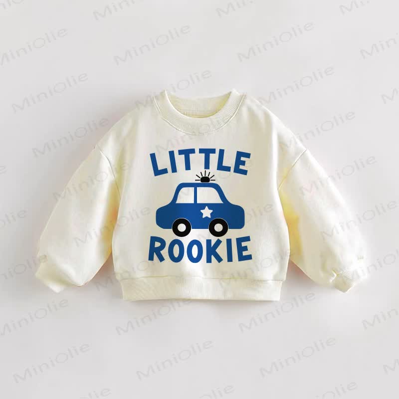 LITTLE ROOKIE Baby Toddler Blue Car Cream Sweatshirt - Cream - 3-5T - image 1