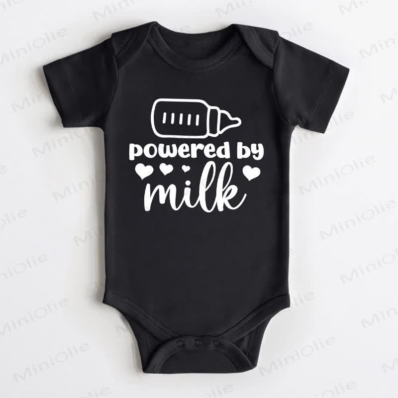 POWERED BY MILK Baby Black Bodysuit - Black - 18-24M - image 1