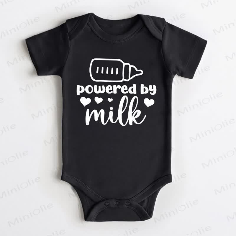 POWERED BY MILK Baby Black Bodysuit - Black - 18-24M - image 1