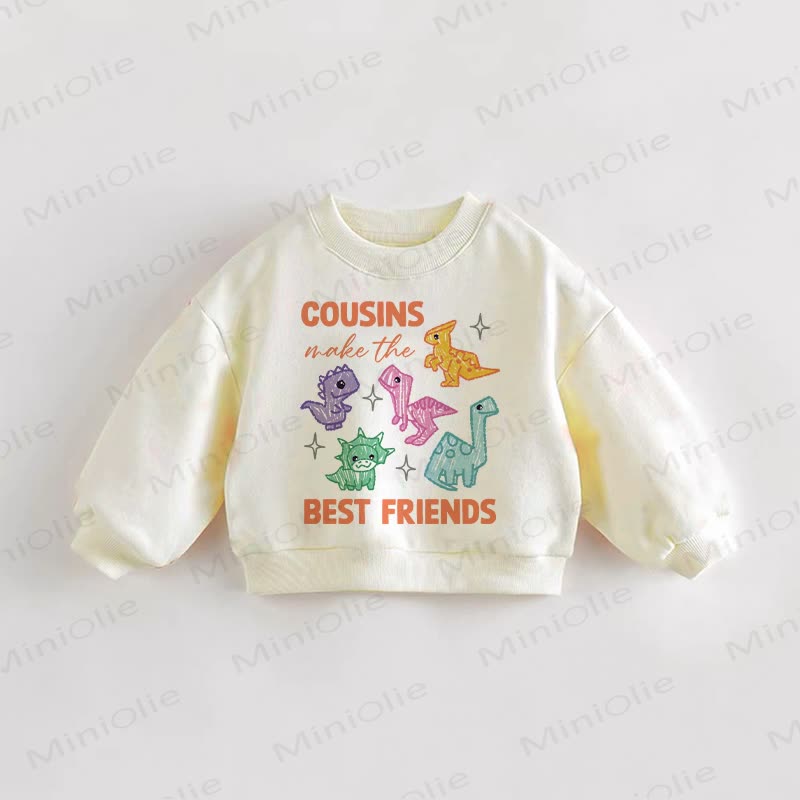 COUSINS MAKE THE BEST FRIENDS Baby Toddler Cream Sweatshirt - Cream - 3-5T - image 1