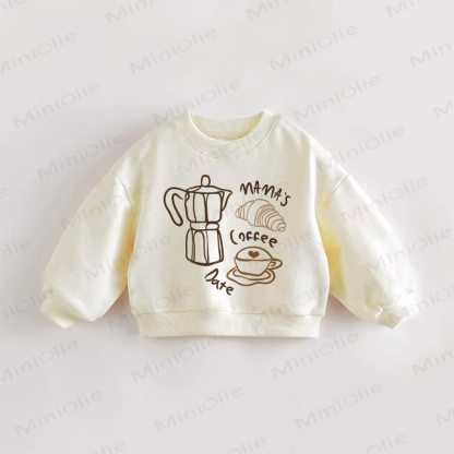 MAMA'S COFFEE DATE Baby Toddler Cream Sweatshirt - Cream - 3-5T - image 1