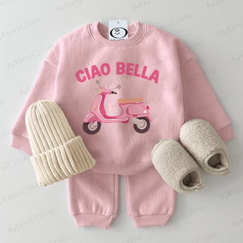 CIAO BELLA  Baby Car Pink Sweatshirt 2-piece Set - Pink - 2-3T - image 1